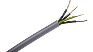 Flerkärnig kabel, YY Oskärmad, PVC, 4x 0.5mm², 50m, Grå